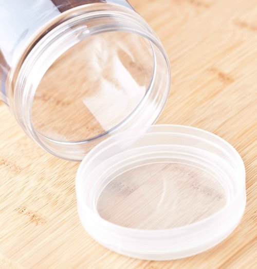 12 oz Clear PET Plastic Jar with Clear Natural Flip Top (12 Pack) + Spatulas