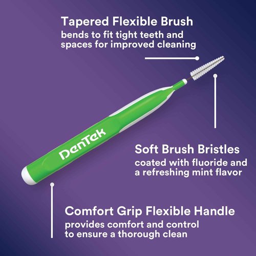 DenTek Battery Powered Easy Brush Plaque Control Interdental Cleaners, Tight, 16 Count, 6 Pack
