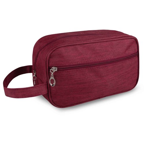 Ebbniur Toiletry Bag, Large Capacity Travel Bag for Toiletries, Waterproof Oxford Fabric Toiletry Organizer for Travel, Business Trips and Daily Use, Travel Essentials for Men or Women (Burgundy)