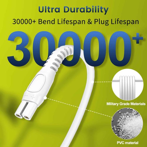 BENSN Charger Cord for Philips Norelco One Blade QP1924, Charging Cable for Philips Beauty Lady Electric Shaver Series 6000 8000, BRL146, BRL166, BRL136 [2 Pack 1M, 3,3ft,White]