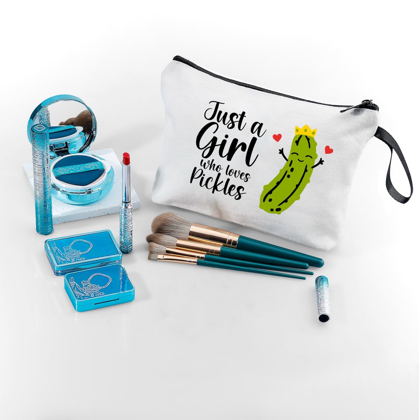 KONSOM Sister Gifts Funny, Quirky Gifts, Makeup Bag for Women, Gifts for Sisters from Sisters Adult, Gag Gifts,Pickle Gifts