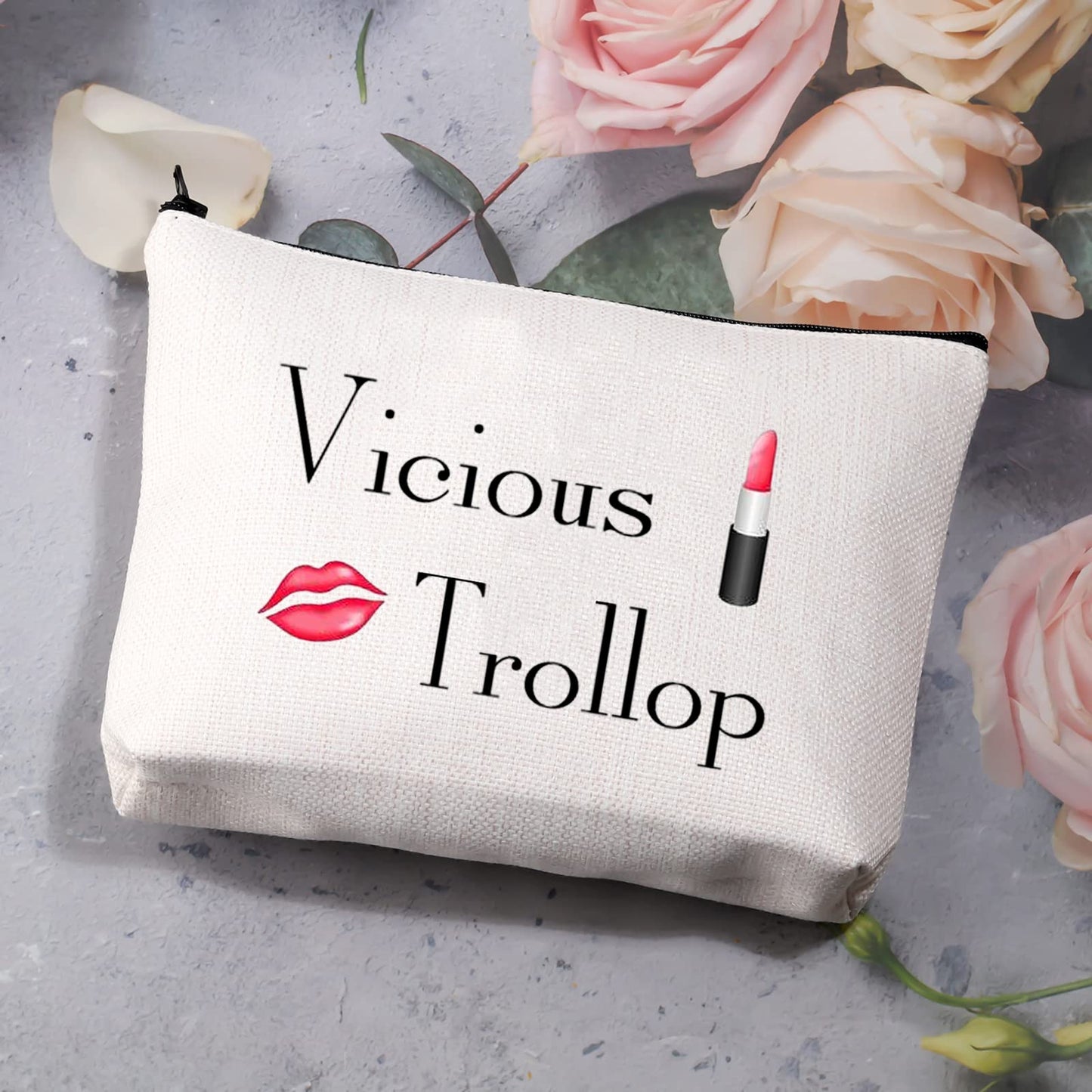 BDPWSS Vicious Trollop Bride Wedding Cosmetic Bag For Friend Bff Bride To Be Makeup Pouch Bridal Shower Gift (vicious trollop)