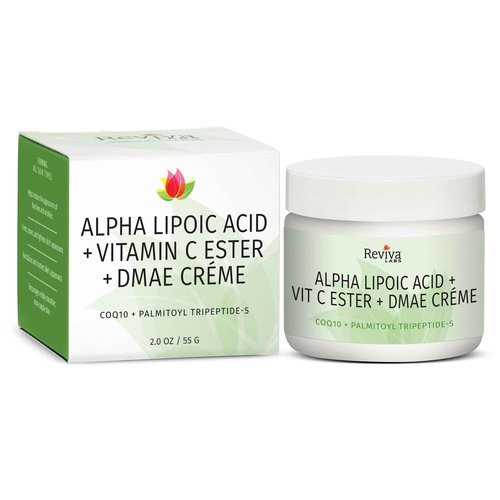 Reviva Labs DMAE Cream with Alpha Lipoic Acid, Vitamin C Ester - DMAE Lift and Firm Cream for Neck and Face - Skin Firming and Moisturizing Cream