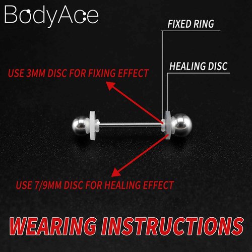 BodyAce 100pcs Clear Silicone Earrings Backs, Clear Piercing Disc for Piercing Bump, Plastic Disc Pads Stabilize Earlobe Support Patches (Disc Diameter: 3,9mm)