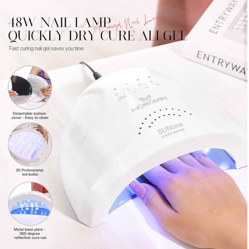 Morovan Poly Gel Nail Kit: Starter Kit 8 Pcs Poly Nail Gel Kit with U V Lamp 48W Complete Poly Gel Kit for Beginners with Everything Professional
