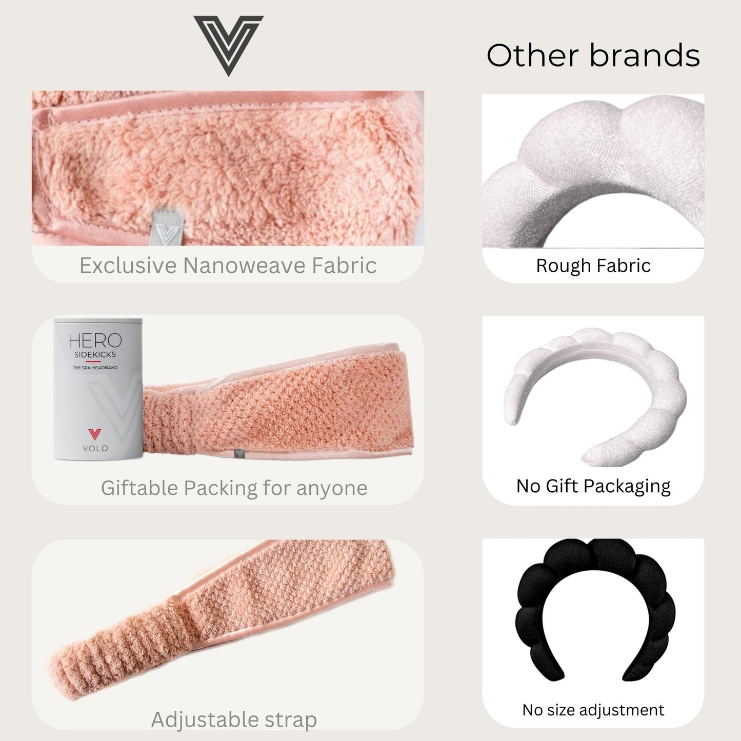 VOLO Cloud Pink Spa Headband for Women | Hair Band for Makeup, Washing Face, Skincare, Facial, Shower & More | Ultra-Soft, Absorbent, Stretchy, Non-Slip | Fits All Head Sizes | Microfiber