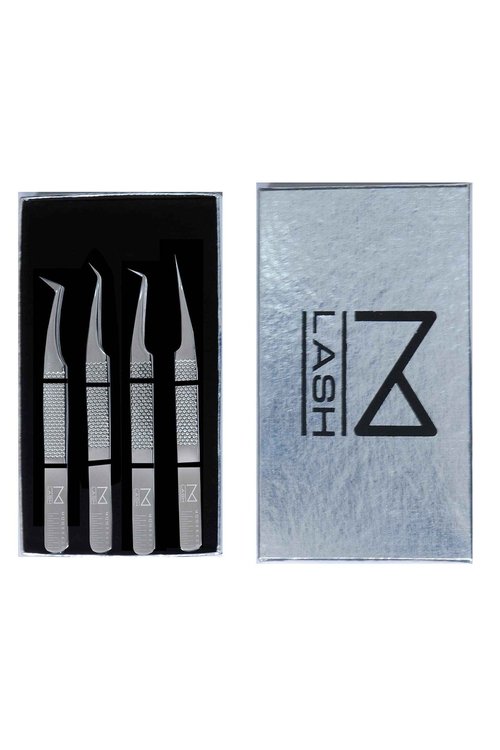 M LASH V4 - Stainless Steel Precision Eyelash Tweezers - Professional Grade Lash Applicator Tool for Meticulous Eyelash Extensions (Silver)