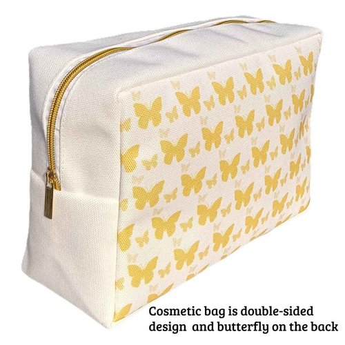 YOOFUN Makeup Bags for Purse Zipper Cat Cosmetic Pouch Large Travel Canvas Make Up Organizer Tool Pouch for Women,Girls,Men