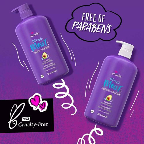 Aussie Miracle Moist Paraben Free Shampoo and Conditioner (30.4 fl. oz. each)