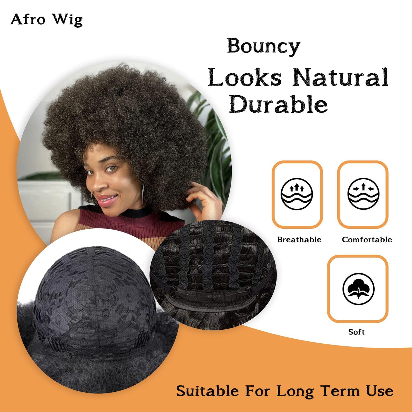 Afro Wig 70S Curly Afro Wigs For Black Women Short Afro Kinky Curly Wig With Bangs For Women Disco Wig Puffy Bouncy Synthetic Wigs For Daily Party Halloween Costume Use (Blonde)