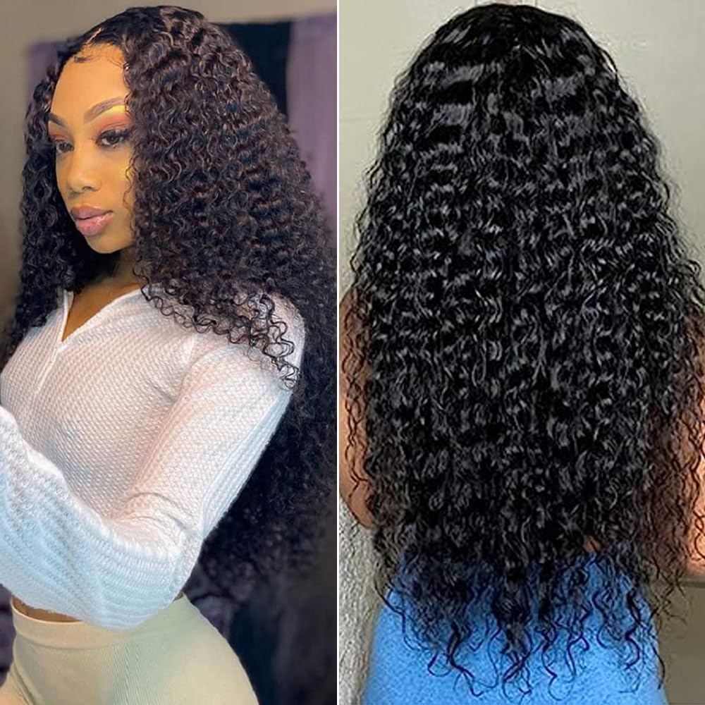 Curly Bundles Human Hair 3 Bundles 12A Grade Virgin Hair Weave Bundles Jerry Curly Wave 100% Unprocessed Hair Extensions Natural Black Color 18 20 22 inch 285g/pc