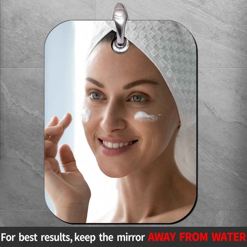 SHATTER MIRROS Shaving Mirror, Unbreakable Shower Mirrors, (Small,6 inches x 4 inches) Bathroom Handheld Mirror for Men and Women Portable Camping Travel Mirrors,Frameless Handheld for Makeup