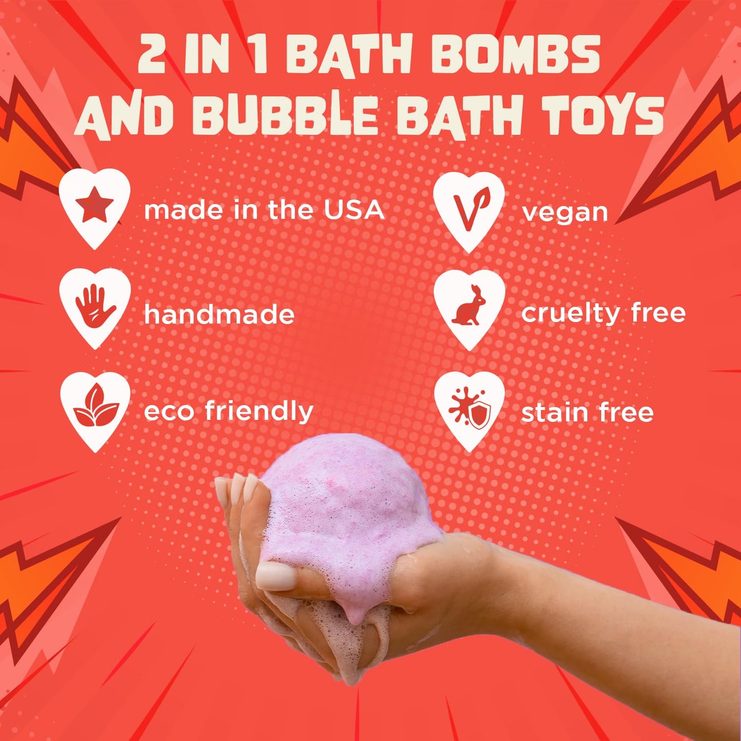 Superhero Bath Bombs for Kids with Surprise Toy Inside, 12 Pack Bubble Bomb Fizzies, Fruity Scents, Relaxing Aromas, USA Made, Ideal Birthday Gift for Girls & Boys by Two Sisters