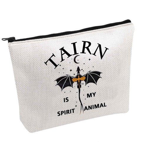FW Inspired Gift Romantasy Fantasy Bookish Gift Dragon Rider Makeup Bag 4th Wing Merch Book Bag for Fantasy Readers (TAIRN)
