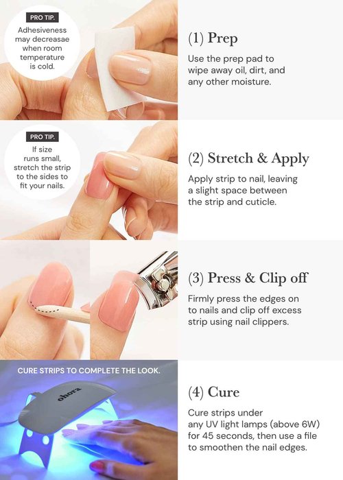 Ohora Semi Cured Gel Nail Strips (N Cream Cotton, Pink, Beige) - The Daily Trio - Works With Any Nail Lamps, Salon-Quality, Long Lasting, Easy to Apply & Remove