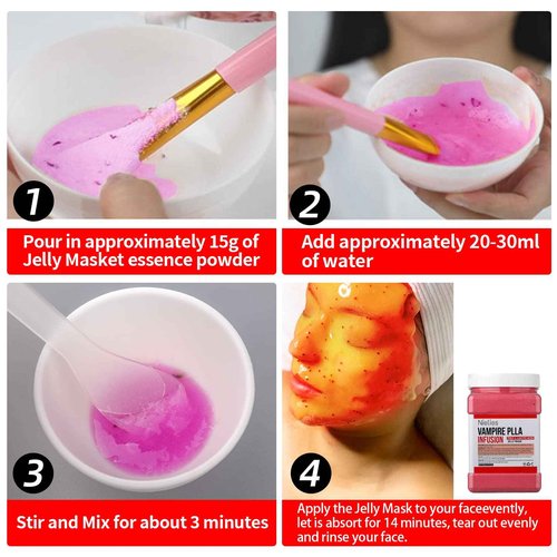 Nielies Vampire & 24K Gold Jelly Mask, Facial Skin Care- Collagen Peel-Off Jelly Mask Set, Jelly Mask For Facials, Hydrojelly Masks,Vegan Peel Off Face Mask, For Brightening & Nourishing