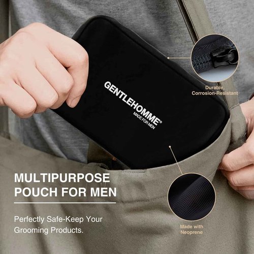 Beard Shampoo & Pouch Kit - Men’s Beard Wash - Hydrate, Cleanse, Soften & Strengthen - For Itchy & Flaky Facial Hair - With Witch Hazel - All Skin & Beard Types - Vegan - Amber Leather Scent - 8oz