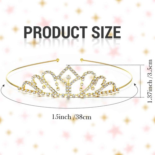 Haull 16 Pieces Girls Colorful Crystal Rhinestone Tiara Headband Princess Crown for Birthday Parties, Hair Styling, School Activities, Festival Celebrations