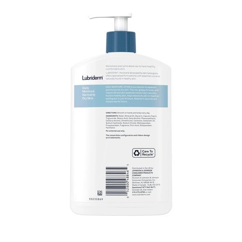 Lubriderm Daily Moisture Hydrating Body and Hand Lotion with Vitamin B5, Non-Greasy, 16 fl. oz (Pack of 3)