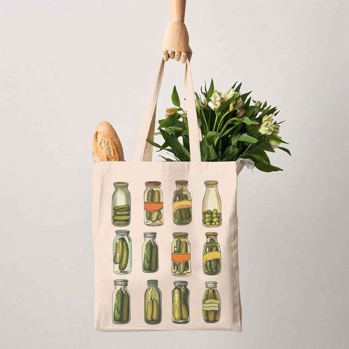 G2TUP Pickle Gift Pickle Lover Tote Bag Canned Pickles Handbag Pickled Food Enthusiasts Gift Canning Enthusiasts Gifts