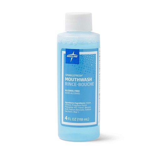 Medline SparkleFresh Alcohol-Free Mouthwash, 4-oz Bottle (Pack of 60)
