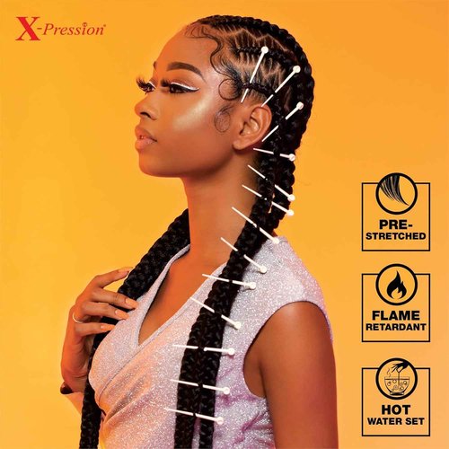 Sensationnel X-pression prestretched braiding hair - 10x braid 48 inch all kanekalon flame retardant synthetic braid for box braids and twists (4 MEDBROWN)