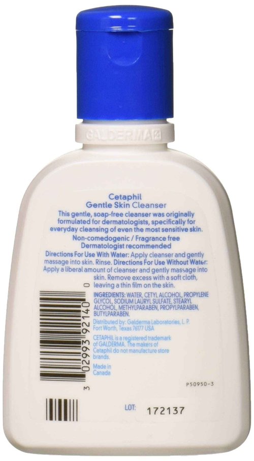 Cetaphil Gentle Skin Cleanser for Dry to Normal Sensitive Skin, 4 fl oz (Pack of 2)