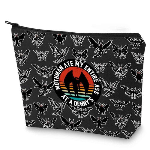 WZMPA Mothman Cosmetic Bag Lover Gifts Ate My Ass At Dennys Makeup Zipper Pouch Merchandise (2-Full)