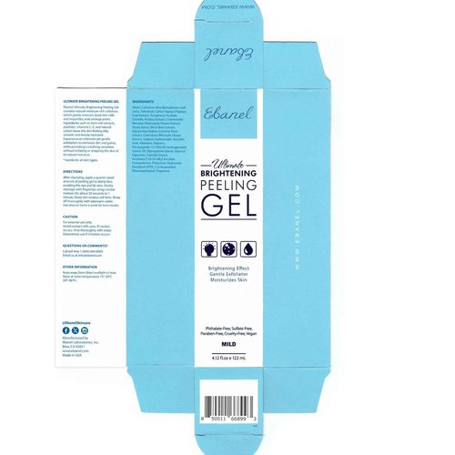 Ebanel Bundle of Gentle Exfoliating Face Scrub Peeling Gel 4.12 Oz, Hyaluronic Acid Serum, and 20% Vitamin C Serum