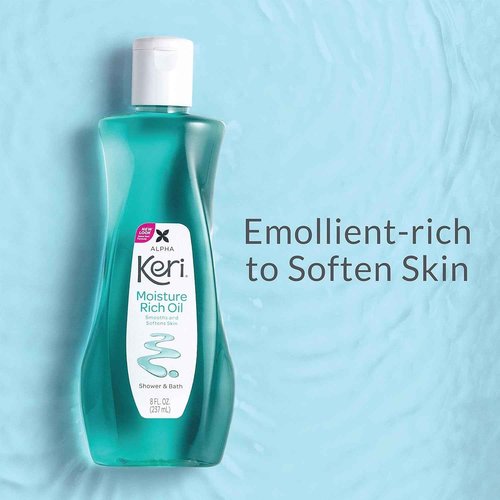Keri Moisture Rich Shower Bath Oil, Clear, 8 Ounce (Pack of 2)