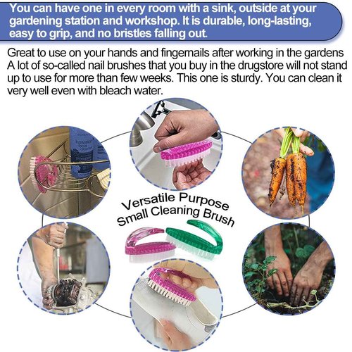 Bath Brush and Nail Brush Bundle - Bath Brush Long Handle for Shower Medium Stiff Bristle, Nail Brush for Cleaning Fingernails with Stiff Bristle