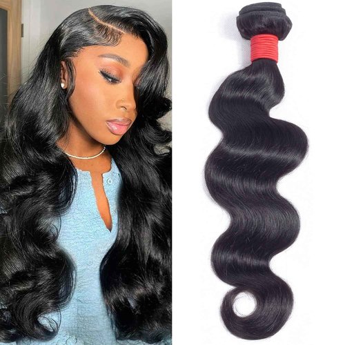 12A Body Wave Bundles Human Hair One Bundle 16 inch 100g 100% Unprocessed Brazilian Virgin Body Wave Human Hair Bundles for Women Natural Black