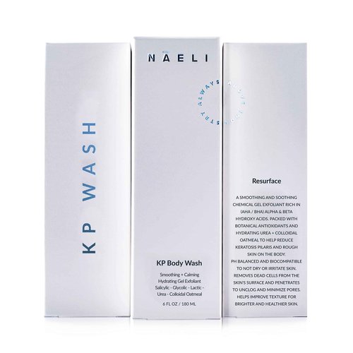 NAELI Keratosis Pilaris & Acne Exfoliating Body Wash Cleanser with 14% Glycolic & Salicylic Acid - Natural KP Bump Eraser & Strawberry Legs Treatment, Back & Butt Acne - Smooths & Hydrates, 6 oz