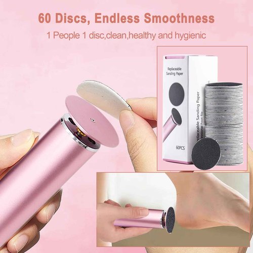 Electric Foot File 2025 Upgrades Foot Callus Remover,Electric Callus Remover for Feet with 60 Pcs Sandpaper Discs, Foot File with Speed Controller,for Dead Dry Crack Skin Calluses