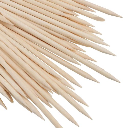LEXININ 1500pcs 4.5 Inch Orange Wood Nail Sticks, Wooden Cuticle Pusher Sticks, Doubled Sided Wooden Stick for Manicure, Pedicure
