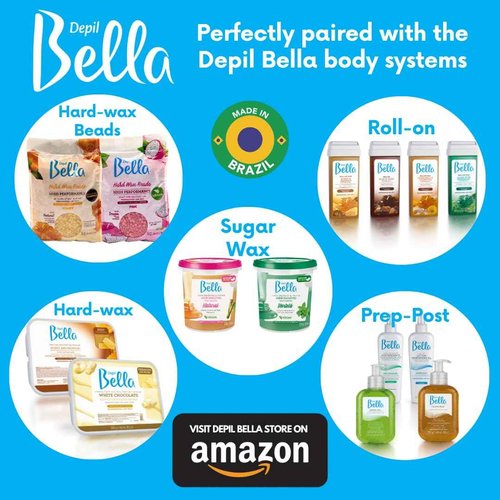 DEPIL BELLA Hard Wax Beads Honey 2.2 lbs for Hair Removal | Professional Hair Removal Wax Beads | All Skin and Hair Types | Natural Ingredients