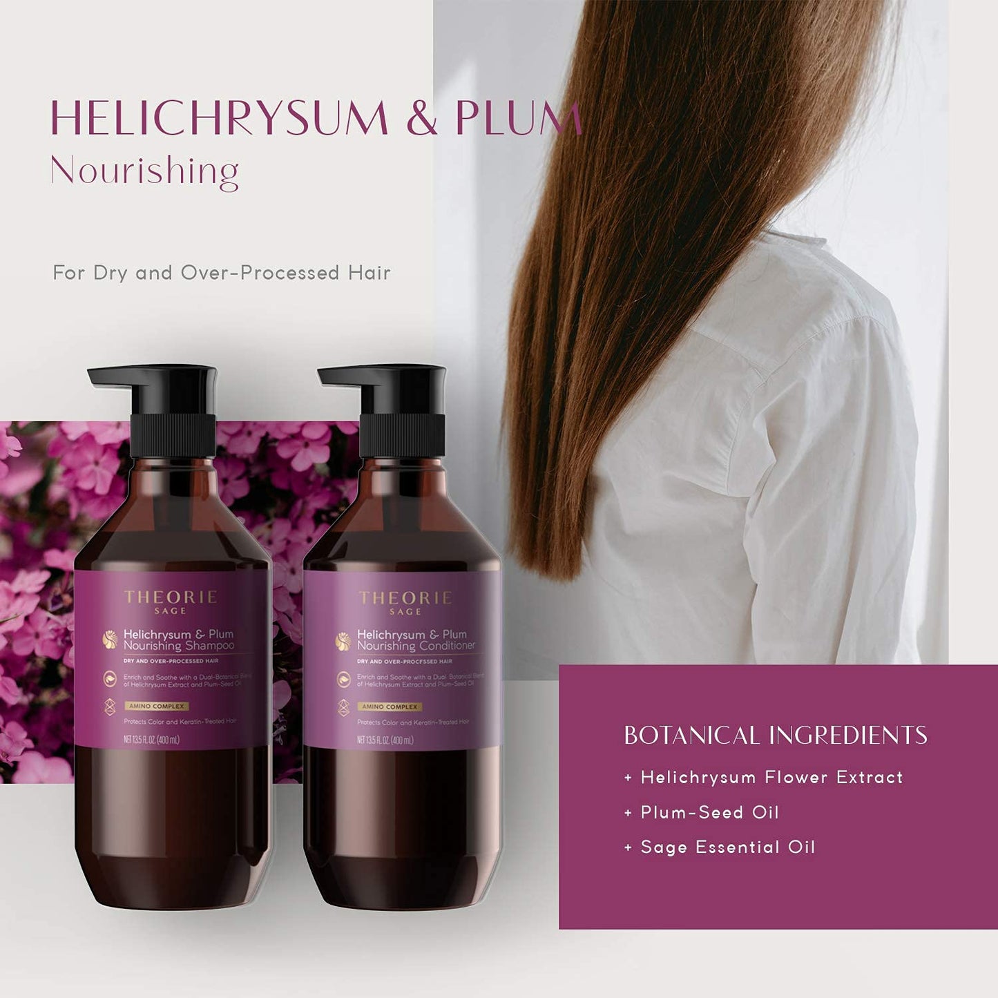 Theorie Helichrysum & Plum - Nourishing Conditioner - For Dry & Over Processed Hair, 400mL