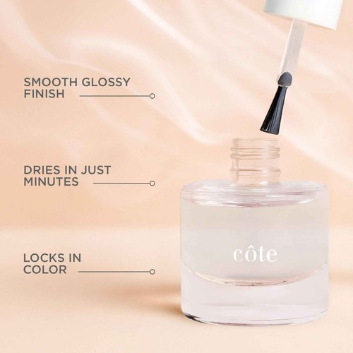 Cote Beauty Quick Dry Nail Polish Top Coat, Glossy Finish, Chip-Resistant & Long-Lasting Clear Nail Polish Top Coat, Vegan & Cruelty-Free, 0.27 fl oz (8 ml)