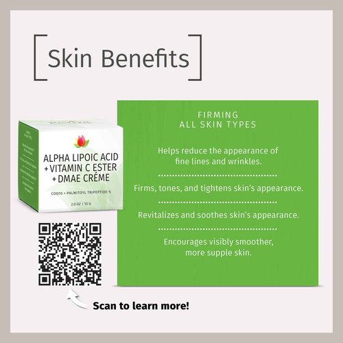 Reviva Labs DMAE Cream with Alpha Lipoic Acid, Vitamin C Ester - DMAE Lift and Firm Cream for Neck and Face - Skin Firming and Moisturizing Cream