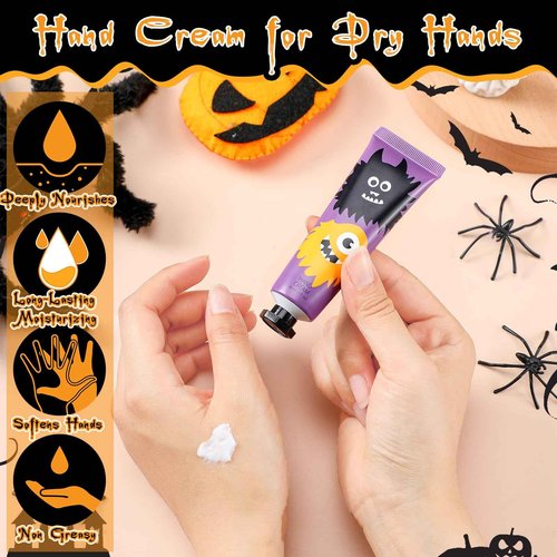 Dansib 48 Pack Halloween Hand Cream Gift Sets for Women Ghost Mini Hand Lotion Bulk Travel Size Moisturizing Cream Halloween Party Favors Gifts for Stocking Stuffers 6 Natural Plant Fragrances