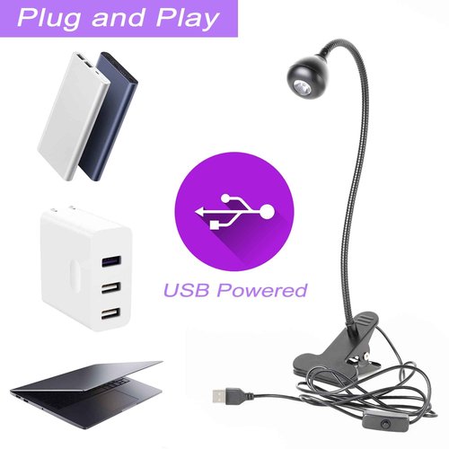 GREENIC Gooseneck UV Lamp for Nails, 3W 395nm-405nm Upgraded Small USB Black Light, DC 5V Mini UV Curing Light with Clamp for Gel Polish, Resin Curing, Gel X Glue, Fluorescent Paint