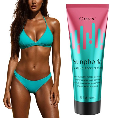Onyx Sunphoria Tanning Accelerator | Bronzer-Free Tanning Lotion for Indoor & Outdoor | Streak & Stain Free Formula | Extreme Hydration Blend for Moisturizing Nourished Skin