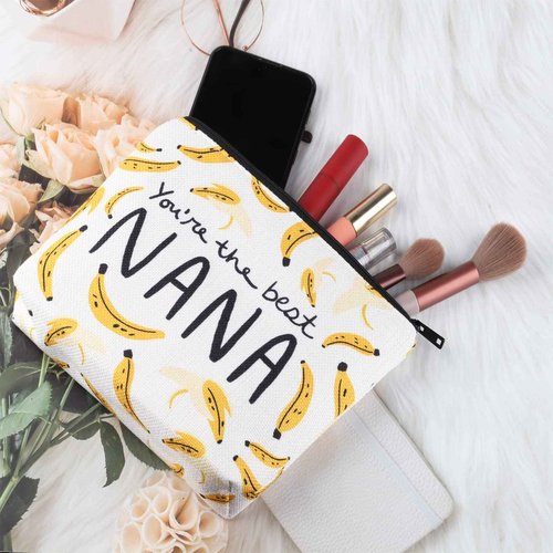 Nana Gift Nana Makeup Bag Grandma Gift Nana Zipper Pouch Funny Nana Makeup Bag Bananas Theme Gift Grandma Cosmetic Bag (Nana Bag)