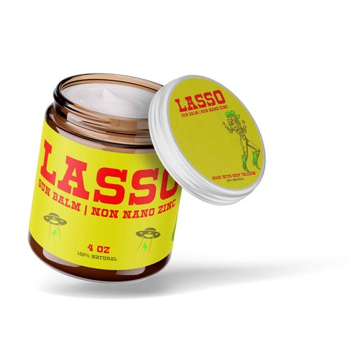 LASSO Tallow Sun Balm – Natural Moisturizing Balm with Non-Nano Zinc, Beeswax & Vitamin E – 4oz Glass Jar – Grass-Fed - finished Tallow – Reef-Safe, Sensitive Skin-Friendly