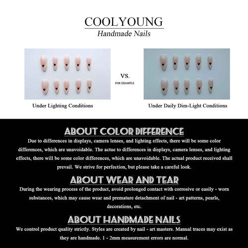 Handmade Press On Nails Short Almond Reusable Press On Nails Women Gifts French Rainbow Nails COOLYOUNG Handmade Nails, 15 PCS, Size M
