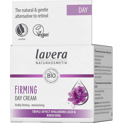 lavera Firming Day Care - Anti Aging Face Cream with Triple Hyaluron & Bakuchiol for Smooth Skin - Anti Wrinkle Face Cream - Face Moisturizer - PETA Certified - Vegan - Made in Germany - 1.7 Fl Oz