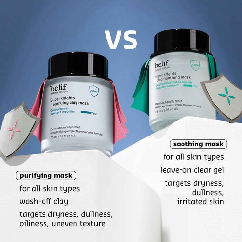 belif Super Knight Clear Soothing Mask, Overnight Hydrating Face Mask, Lightweight, Cooling & Antioxidant-Rich, Squalane, No Wash Off & No Sticky Residue, Korean Skin Care