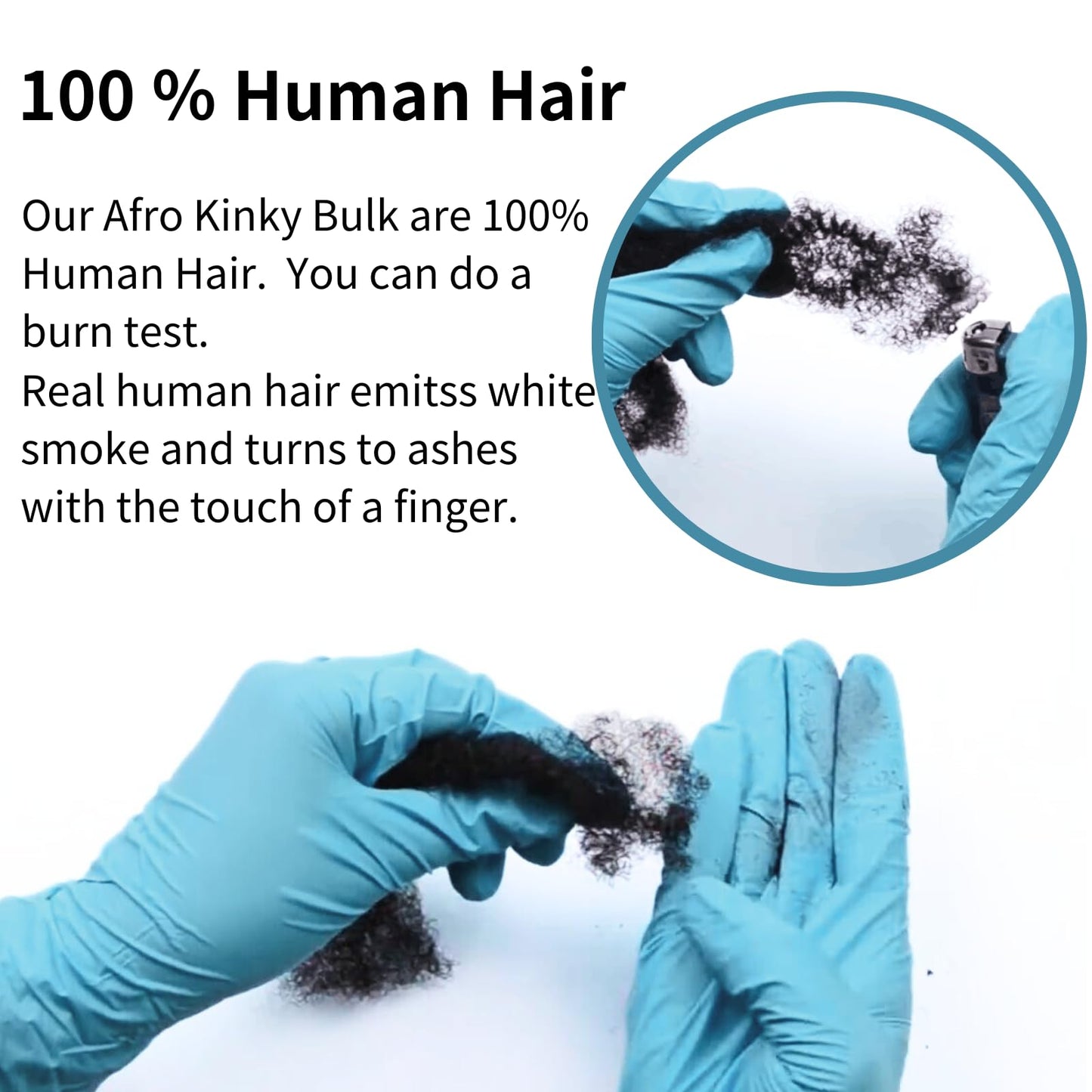 Afro Kinky Bulk Human Hair for Dreadlock Extensions Repair Locs, Twists Braids 10 Inch 30g/Bundle Tight Afro Kinky Bulk Hair 100% Human Hair can be bleached and dyed (10 Inch Natural Black Pack of 1)