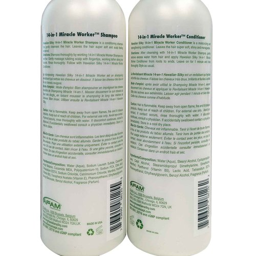 Zomac Satin Bonnet with 14 in 1 Miracle Worker Hair Moisturizer, Shampoo, and Conditioner Gift Set. Includes Gift Bag. Pamper Yourself or a Friend (Hearts)