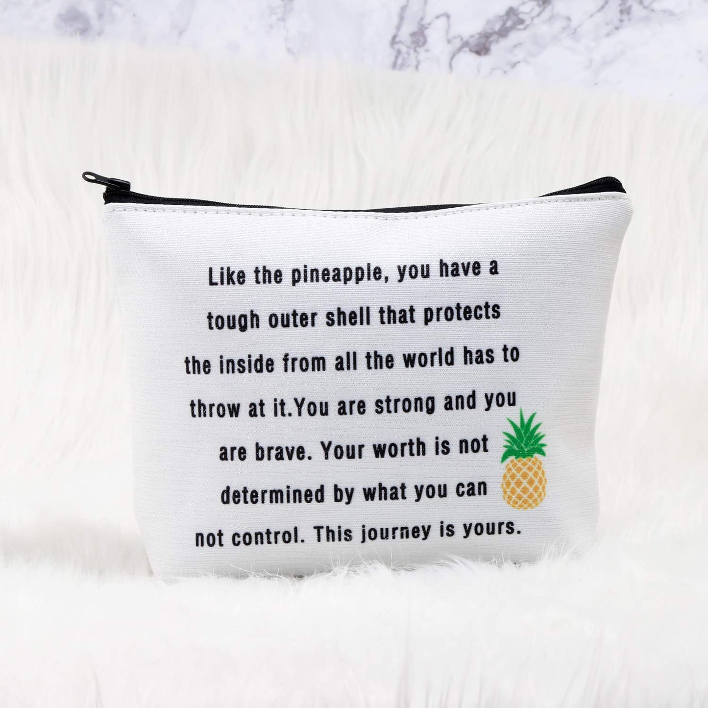 G2TUP Infertility Warrior IVF IUI Makeup Bag Medicine Bags Pineapple Pouch You are Strong and You are Brave (This journey is yours)